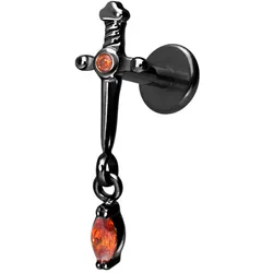 Titan Labret mit Innengewinde DOLCH + KRISTALLTROPFEN