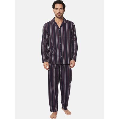 Schlafanzug BABISTA "Schlafanzug CORLINO", Herren, Gr. XXL, blau (blau gestreift), Obermaterial: 100% Baumwolle CO., Homewear-Sets Schlafanzug
