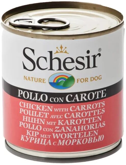Schesir Comida Úmida para Cães Frango com Cenouras 1 Lata de 285g