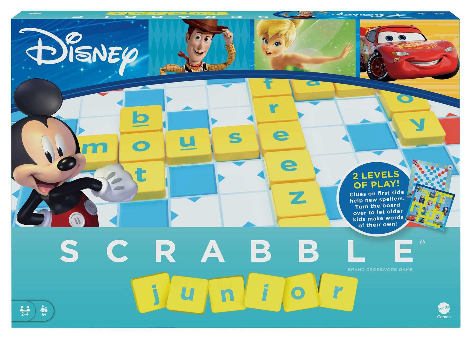 Mattel Scrabble Junior Disney bordspel voor kinderen vanaf 5 jaar
