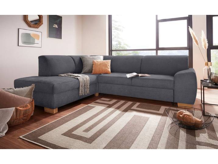 DOMO collection Ecksofa Incanto kubische Formensprache, Breite 260cm, komfortabel, L-Form, mit Bettfunktion, Struktur weich