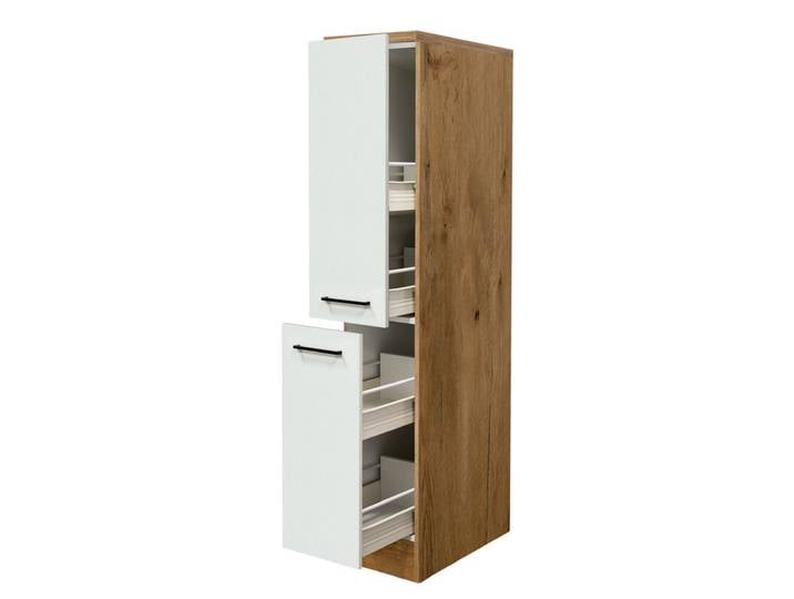 Küchen Apothekerschrank AVILA Eiche /weiß matt