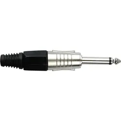 DAP 6.3 mm Jack Plug Mono Nickel housing Schwarze Kappe
