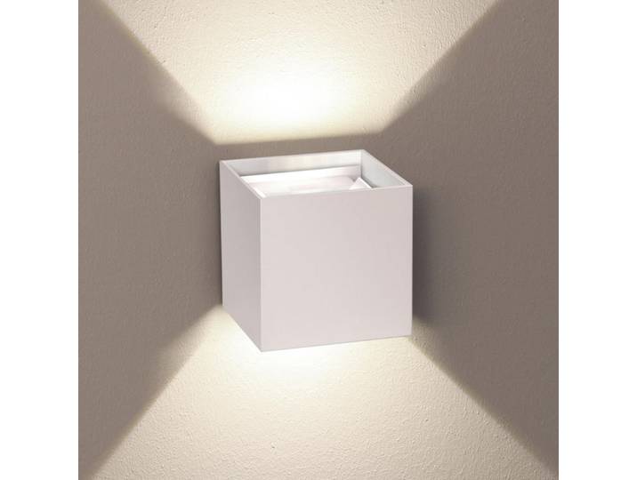 s.luce Led-Wandlampe Ixa mit Sensor Weiß Quadratisch, Metall, Quadratisch,Quadratisch, LED integrated, 10x10x10 cm, Lampen & Leuchten, LED Beleuchtung, LED-Wandleuchten