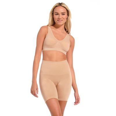 Slip MAGIC BODYFASHION, Damen, Gr. S, beige (cappuccino), Obermaterial: 90% Polyamid, 10% Elasthan, figurbetont, Unterhosen Slip, mittlere Formung, schimmert, nahtlos, eng, bequem, weich