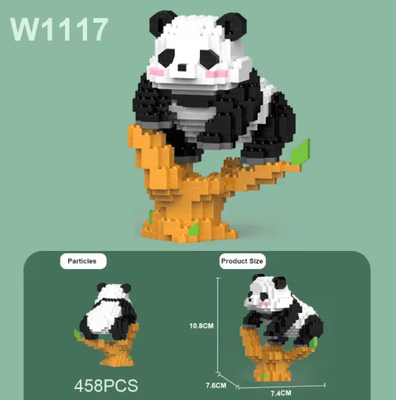 Inspire Picks Creative DIY Mini Chinese Style Panda Building Block Set Cute Educational Animal Toy For Kids 458pcs