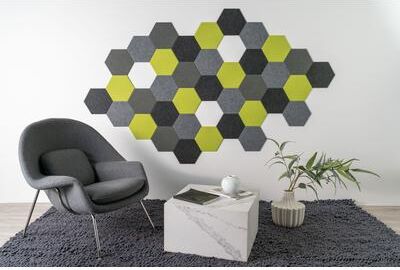 Felt Right Atlas Kiwi Greys   Sound Dampening Pinnable Tiles