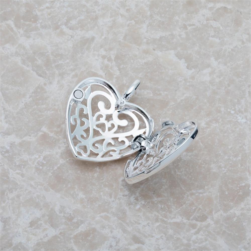 Unique Herz Medaillon aus Sterlingsilber silber