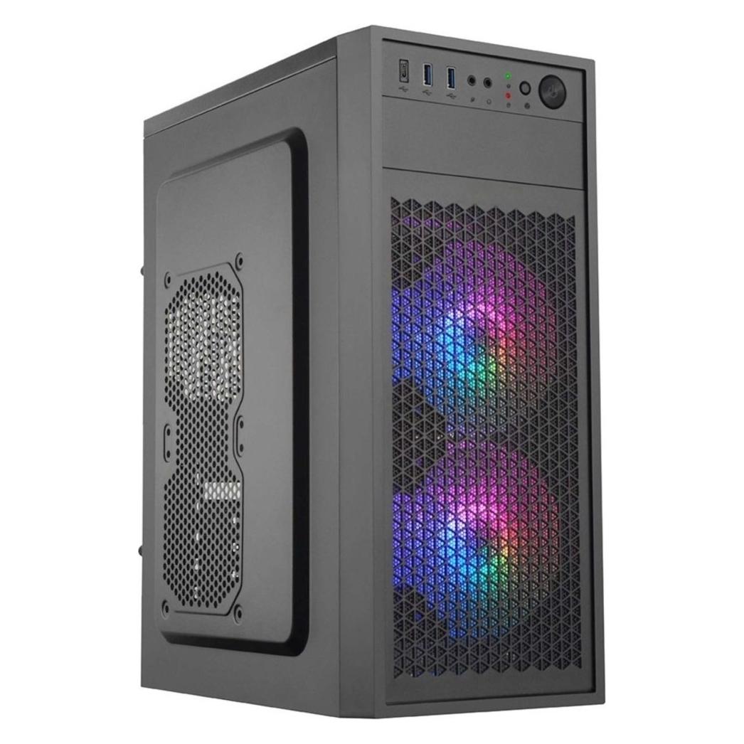 Eurocase skříň ML N6-530B, ATX, 2x USB-A, 1x USB-C, 2x 120mm ARGB Fan, černá (ATX, mATX, Mini-ITX) (P001039859536)