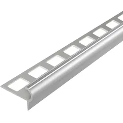Stufenkantenprofil im Florentiner Stil silber matt (11 mm, 300 cm)