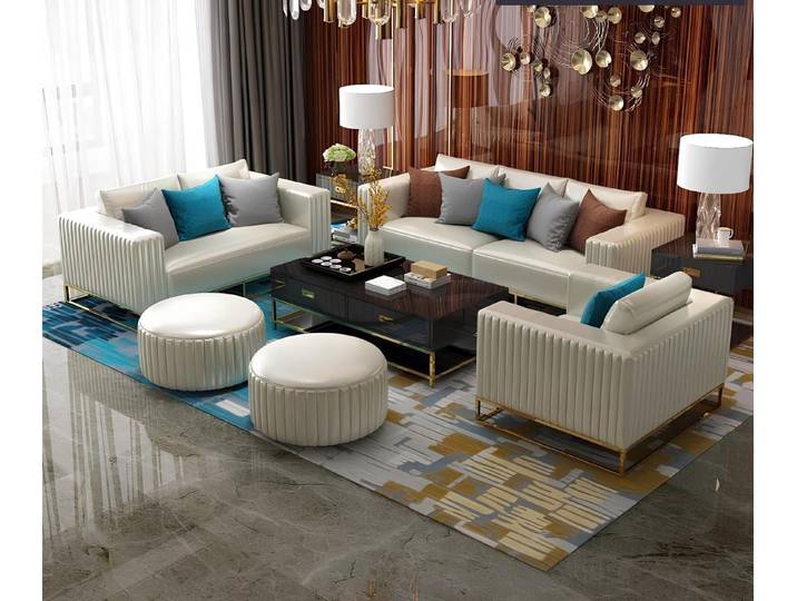 Xlmoebel Polstergarnitur Stilvolle Polstergarnitur aus hochwertigem Polsterstoff, (Polstergarnitur, 2-tlg., Sofa 3 Sitzer + 2 Sitzer + 2 Sitzer), Hergestellt in Europa