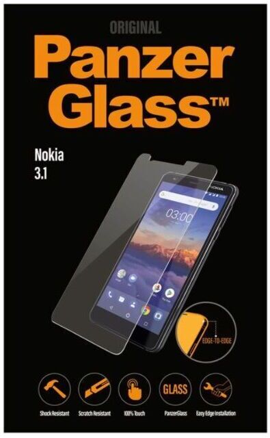 Protecteur d’écran Nokia   PanzerGlass™   Nokia 3.1   Clear Glass - Refurbished