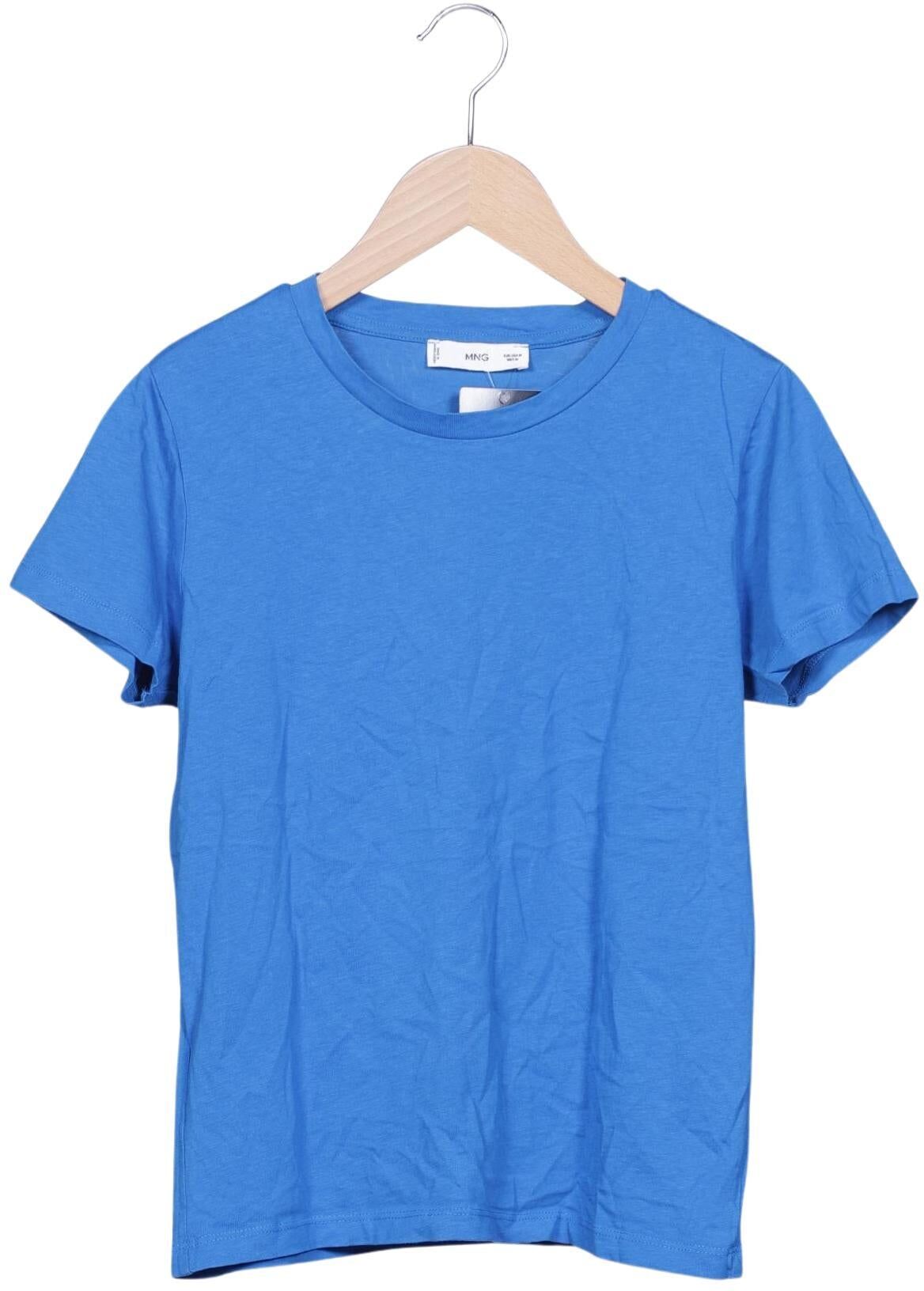 Mango Damen T-Shirt, Blau, Gr. M, Baumwolle - Second Hand