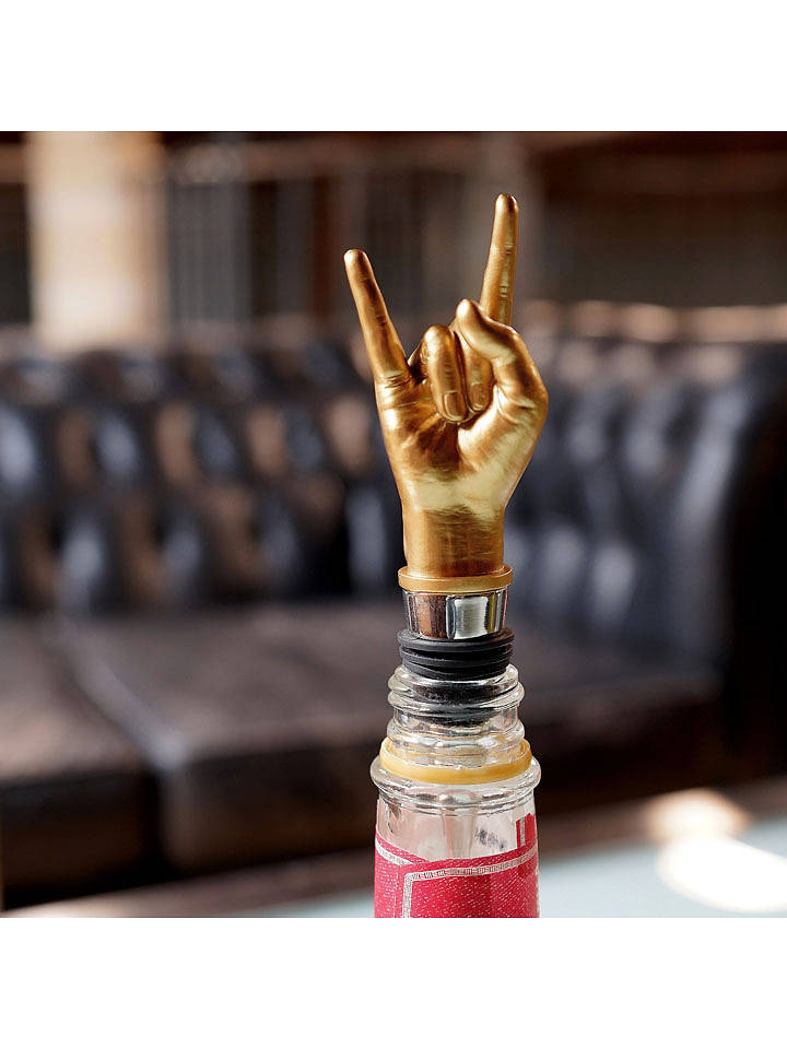 Luckies Original Flaschenverschluss ''Rock On Bottle'' in Gold - (L)14 cm - onesize