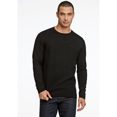 Strickpullover LINDBERGH "Strickpullover Slim Fit", Herren, Gr. XXL, schwarz, Obermaterial: 50% Polyacryl, 50% Schurwolle, Rundhals, Pullover Strickpullover