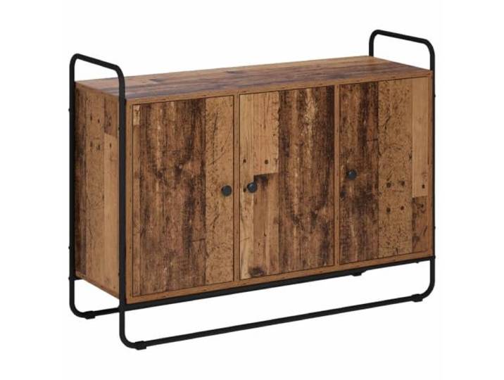 Foknhdi Sideboard Altholz 102x35x75 cm Kommode Küchenschrank Vielseitige Anrichte für Esszimmer oder Wohnbereich mit drei Türen, stabilem Stahlgestell und verdecktem Stauraum.