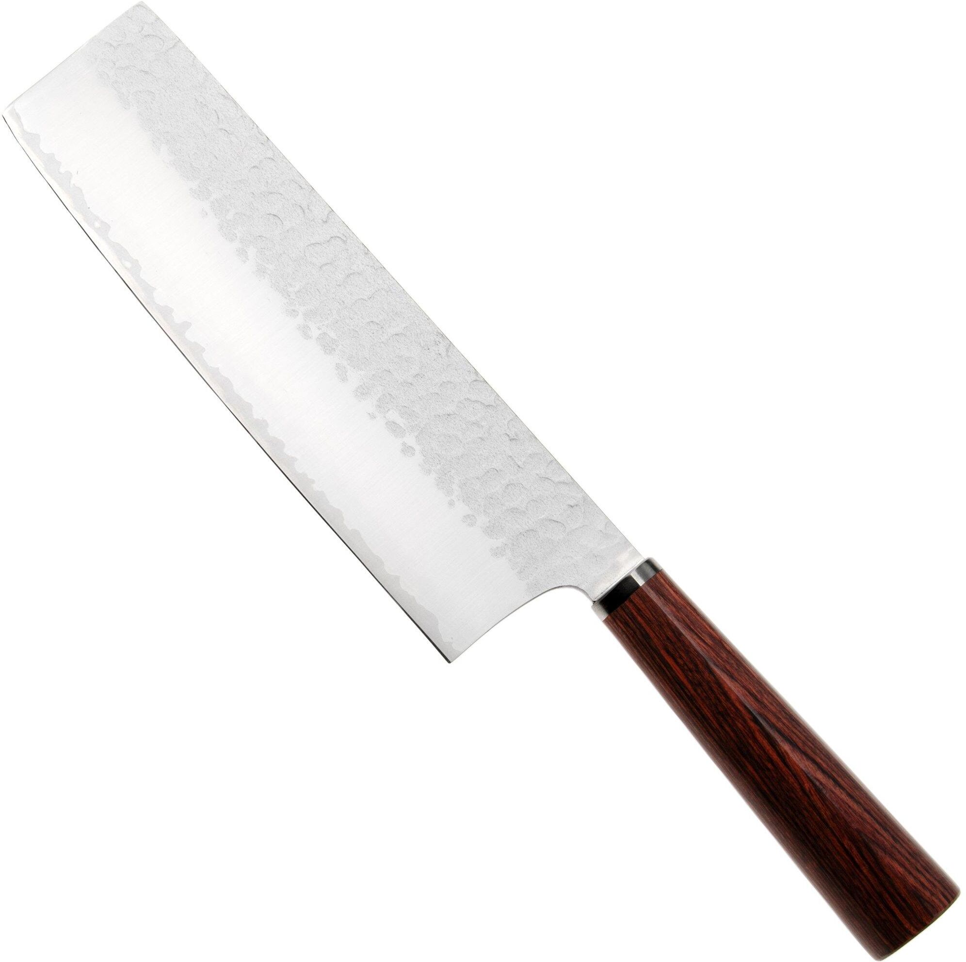Nóż nakiri Musashi H861-3 Tsuchime VG-10, Brown Mahogany, 18 cm