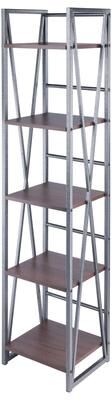 Winsome Wood Isa 5-Tier Shelf, Graphite and Walnut