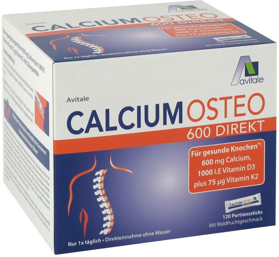 Avitale Calcium Osteo 600 Direkt Portionssticks 120 St Pulver