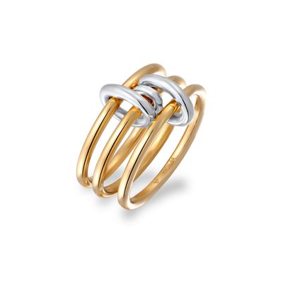 Silberring ELLI "Ring Bandring Stapellook 925 Sterling Silber" Gr. 54, bunt, Fingerringe, Damen, 54, Silber 925 (Sterlingsilber), Silberring