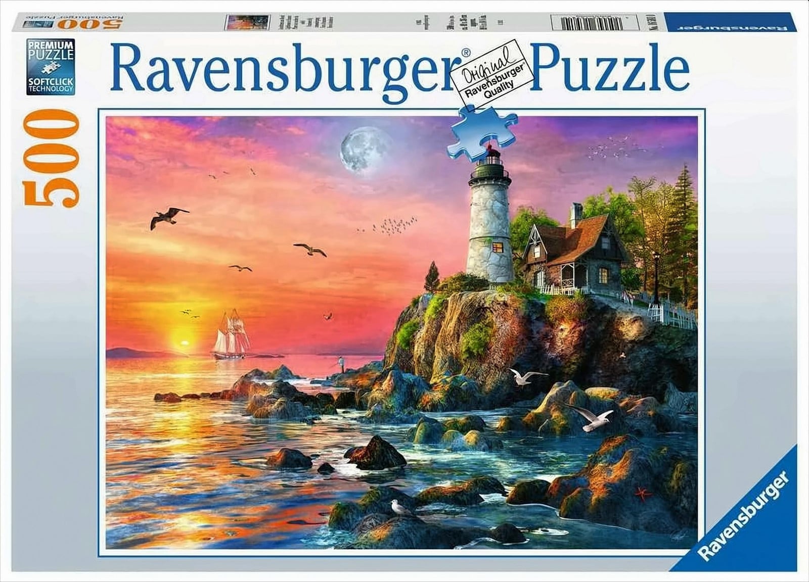 Ravensburger Puzzel Vuurtoren bij zonsondergang
