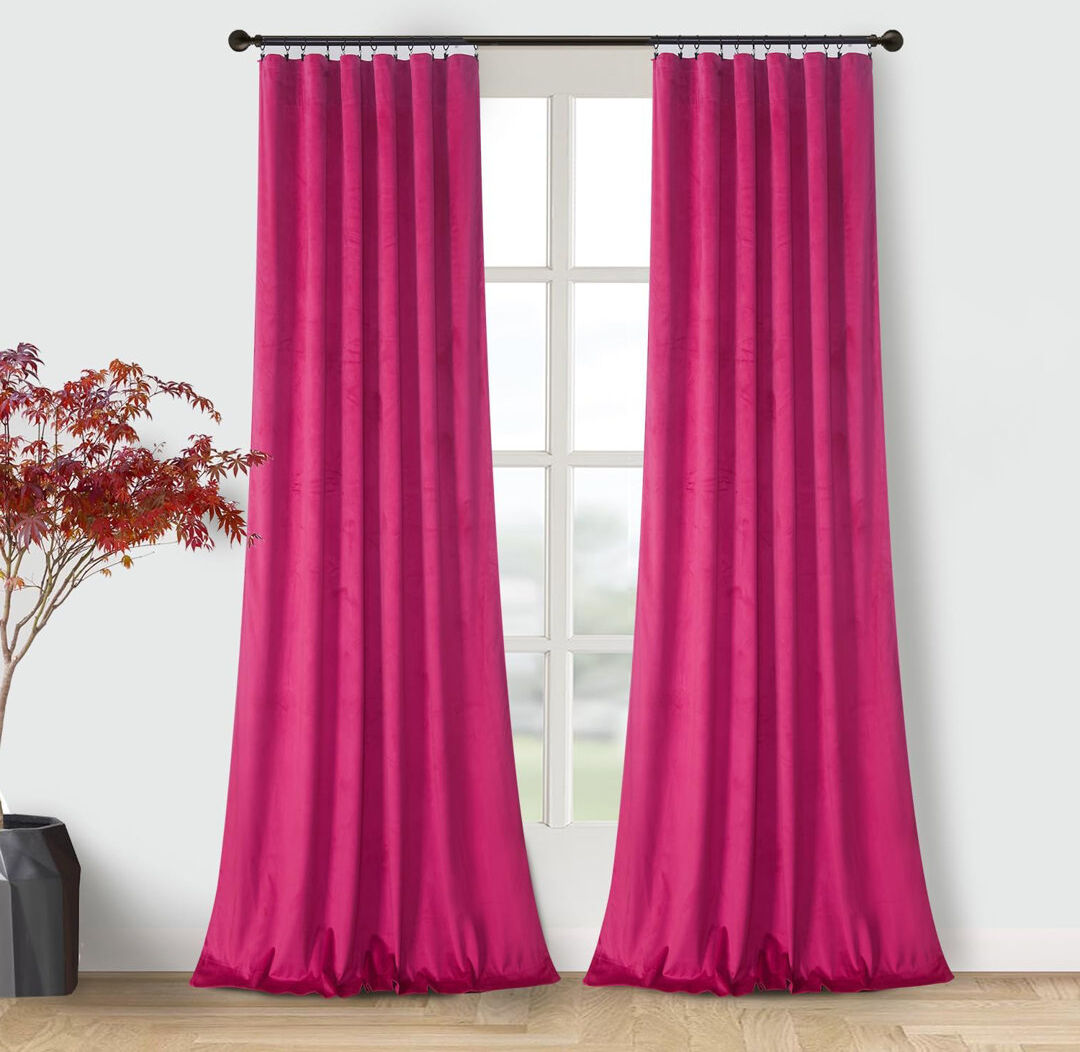 Canora Grey 52"W Berry 2 Panels Luxury Decor Blackout Curtains Drapes Berry 132.08cm Width x 244cm Drop