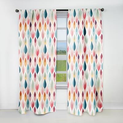 DESIGN ART "Designart ""Pastel Scandinavian Geometric Shapes IV"" Geometric Blackout Curtain For Living Room Décor"
