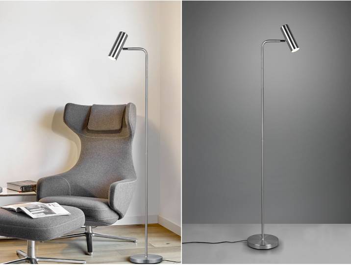 Trio Stehlampe MARLEY Silber matt