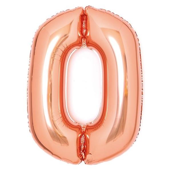 Amscan Folienballon rosé-gold, 66cm, Nummer 0 (1x) (9913215)