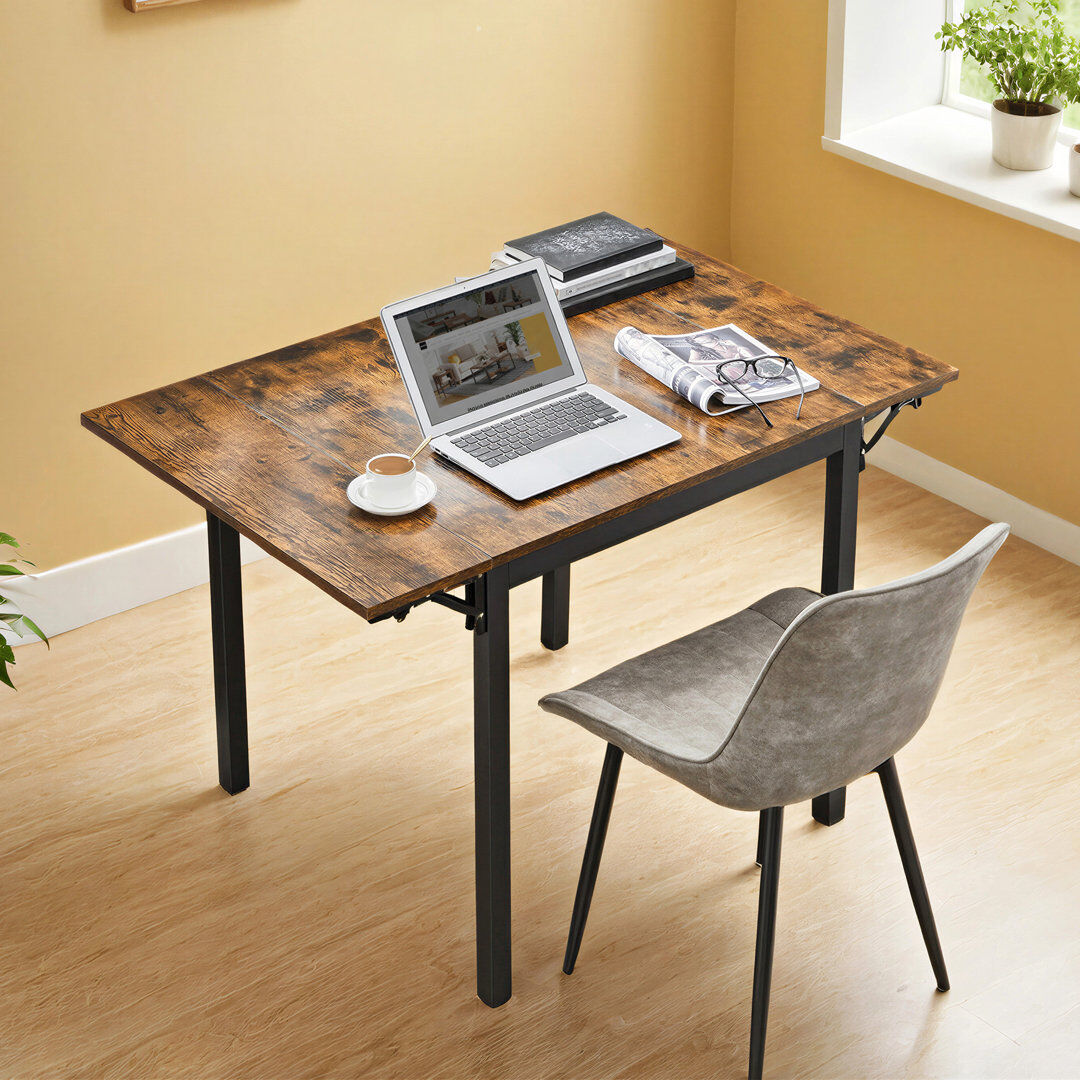 Borough Wharf Brimmer Rectangular Dining Table with Steel Base Rustic Brown/Black
