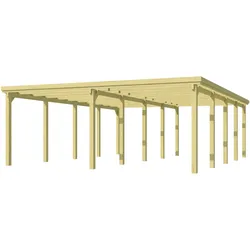 Weka Doppelcarport 618 Ohne Dacheindeckung Doppelcarport 618 Gr. 2 (603 x 612 cm) (Holzcarport)