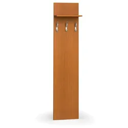 Garderobenwand PRIMO WOOD, 3 Kleiderhaken, Ablage, Holzstruktur vertikal, Kirschbaum
