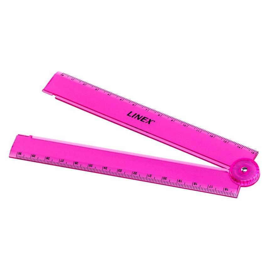 Linex RULER FOLDEN 15/30 CM TRANSP. PINK (15 cm, Kunststoff) (400139196)