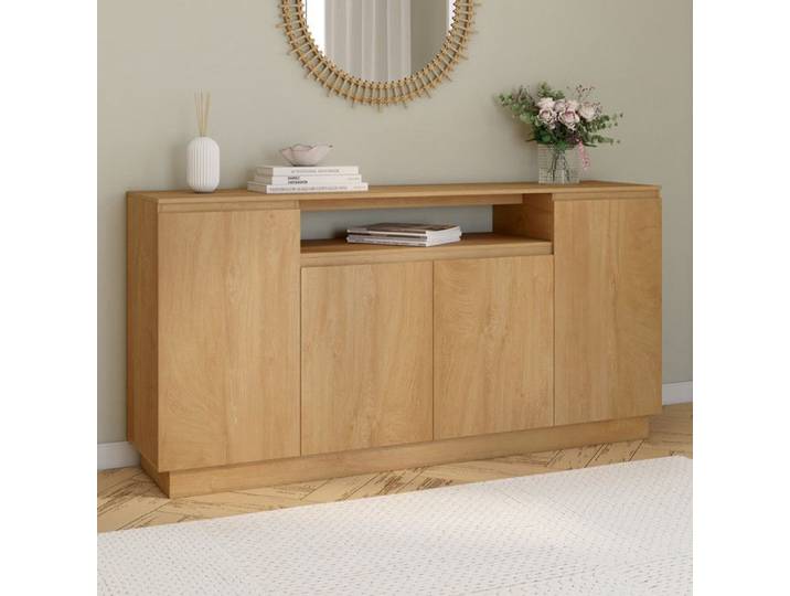 ID MARKET buffet SERENA 4 portes avec niches 160 cm Moderne bois