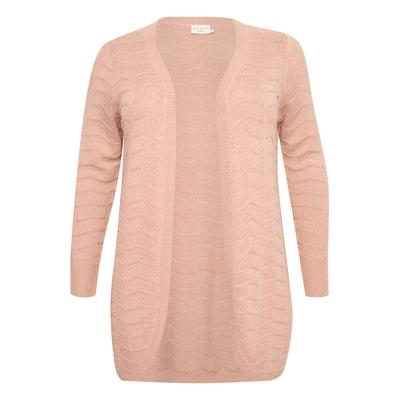 Strickjacke KAFFE CURVE "KAFFE Curve Strickjacke KCemana", Damen, Gr. S, grau (graphite), Strickjacken Strickjacke