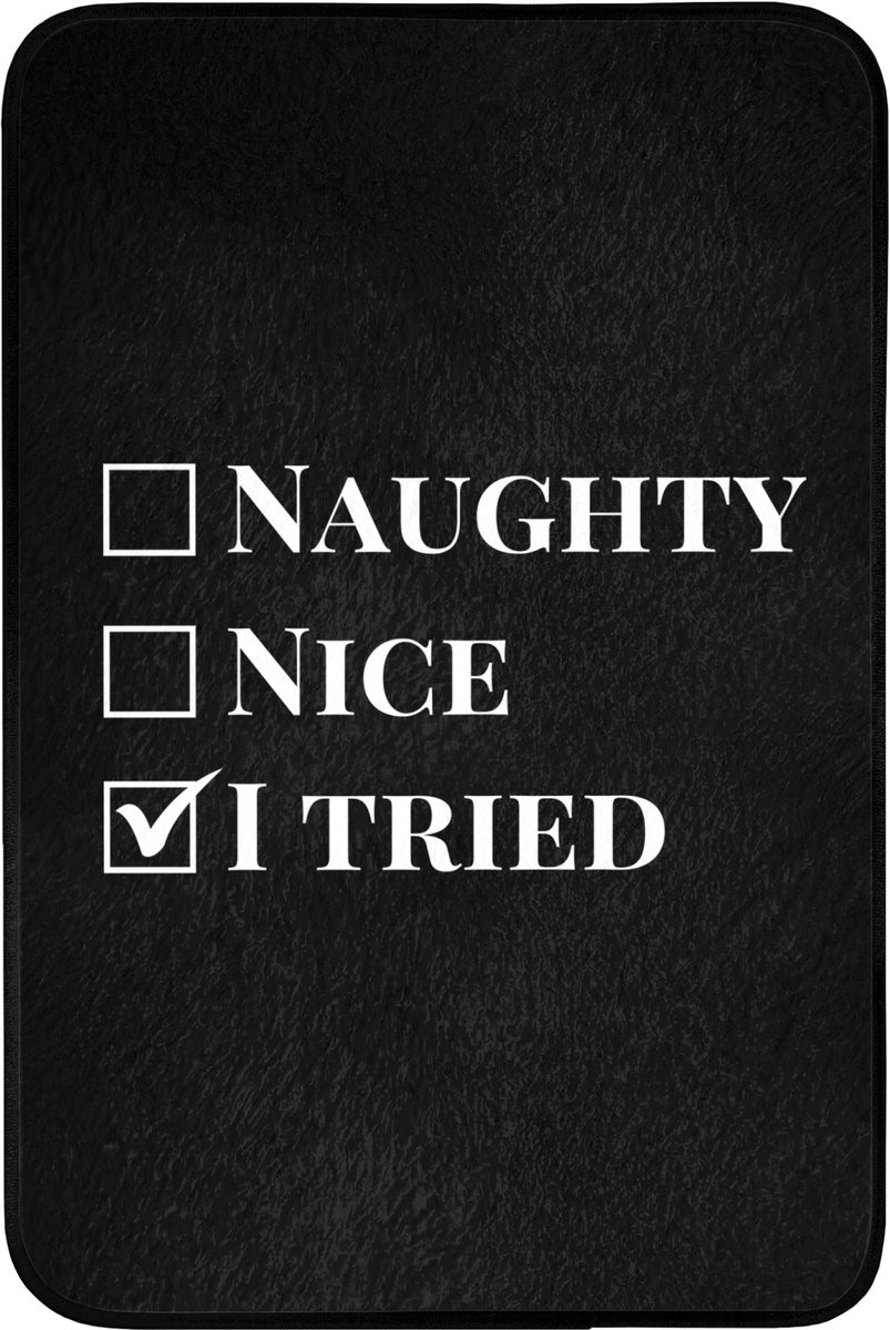 OnlyWow Badmat Kerst Zwart Wit met Grappige Quote - 60 x 90 cm