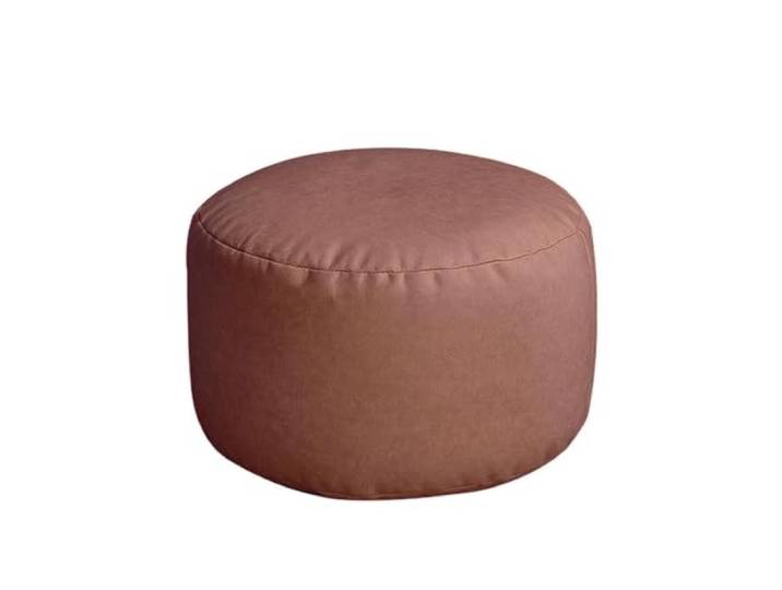 KUNYOS Kleiner runder osmanischer Hocker aus Kunstleder, Sitzsack-Hocker, Fußhocker, gefüllter Sitzsack, Fußstütze, Boden-Ecksitz-Puff(S-D30x20cm-brown)