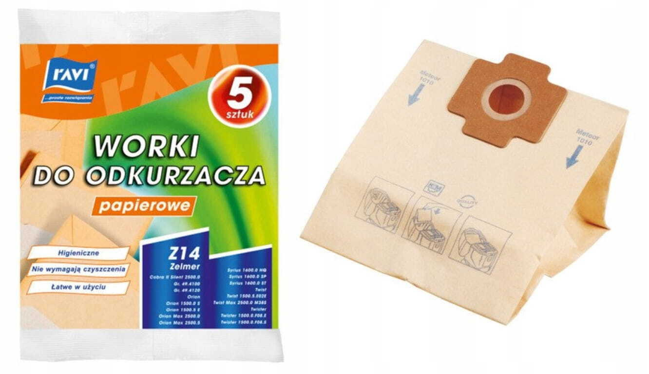Zelmer Z14 stofzuigerzakken, vervanging, 5 stuks
