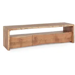 TV-Board Eneas aus Akazienholz, massiver Stil, natur, 160 cm Breite, drei Schubladen