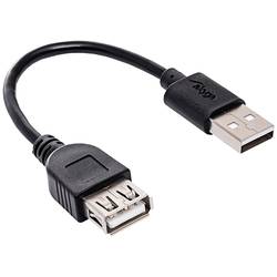 Akyga USB-Kabel USB 2.0 USB-A Stecker, USB-A Buchse 0.15 m Schwarz AK-USB-23
