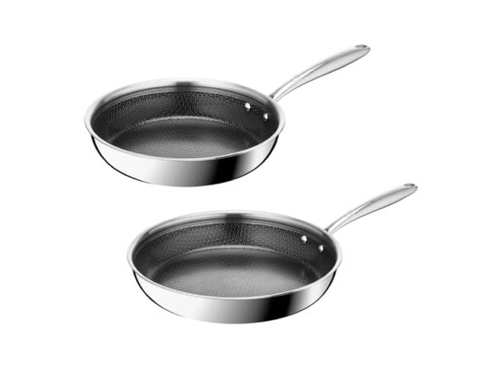 Tefal Master Mesh Keramik Pfannen-Set 24/28 cm, Metallspatel-sicher Kombination aus Edelstahl und Beschichtung, ultimatives Anbraten, müheloses Lösen, Induktion, spülmaschinenfest E533S234