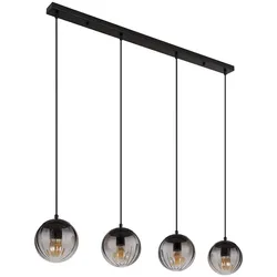 Pendelleuchte Hängelampe Deckenlampe Esszimmerlampe Glas Rauchfarbe 4-Flammig
