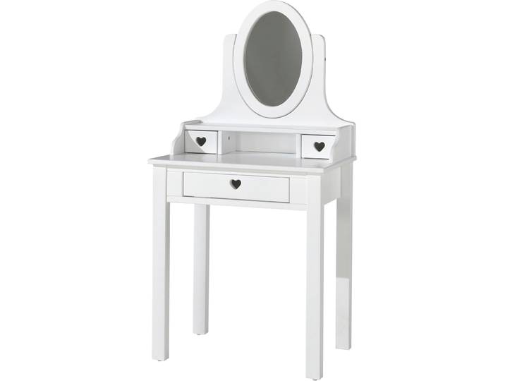 Schminktisch VIPACK Amori , weiß, B:70cm H:136cm T:40cm, Tische, Schminktisch, in nostalgischer Optik, inkl. verstellbarem Spiegel