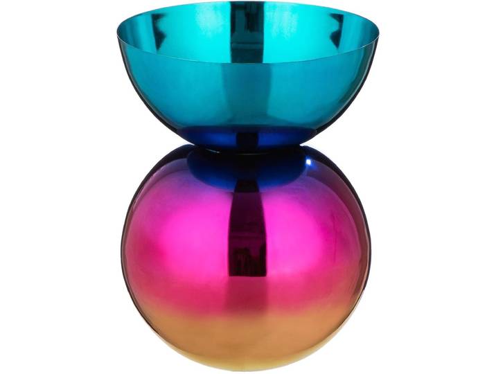 Tischvase GILDE Vase, rund, Rainbow , Eisen, mehrfarbig , bunt (mehrfarbig), B:20,5cm H:29,5cm T:20,5cm Ø:20,5cm, Eisen, Vasen, Tischvase, Vase Rainbow Dekovase modern Trend Hingucker Geschenkidee