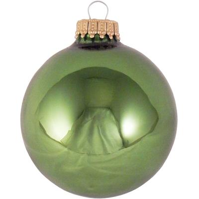 Weihnachtsbaumkugel KREBS GLAS LAUSCHA "CBK70060, Weihnachtsdeko, Christbaumschmuck, Christbaumkugeln Glas", grün, Ø:7cm, Glas, Weihnachtsbaumkugeln, aus Glas