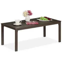 Relaxdays Gartentisch rechteckig Braun