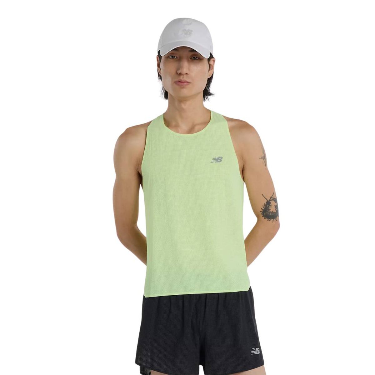 Camiseta New Balance Race Day Ultra Light Sem Mangas Verde, Tamanho S Homem