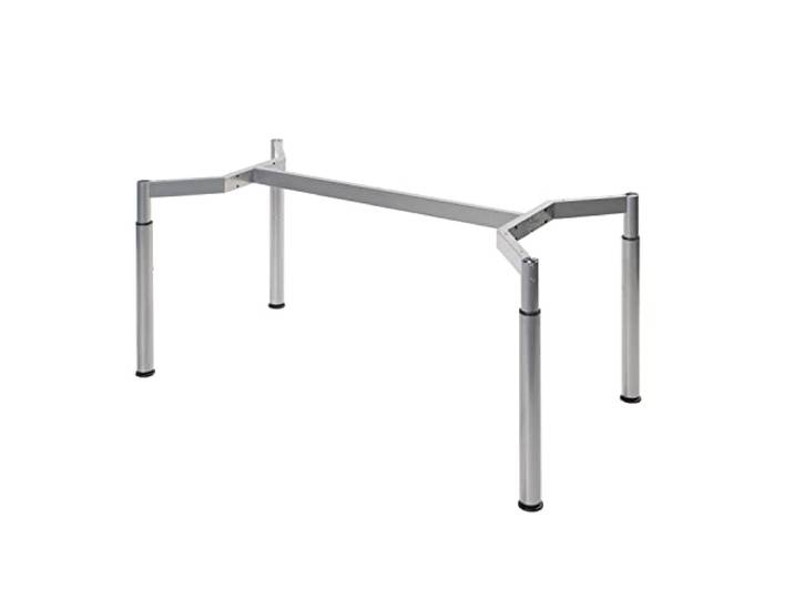 boho möbelwerkstatt Schreibtischgestell, Konferenztischgestell, Tischgestell, höheneinstellbar in Silber RAL9006 für Tischplatten von 160 x 80 cm
