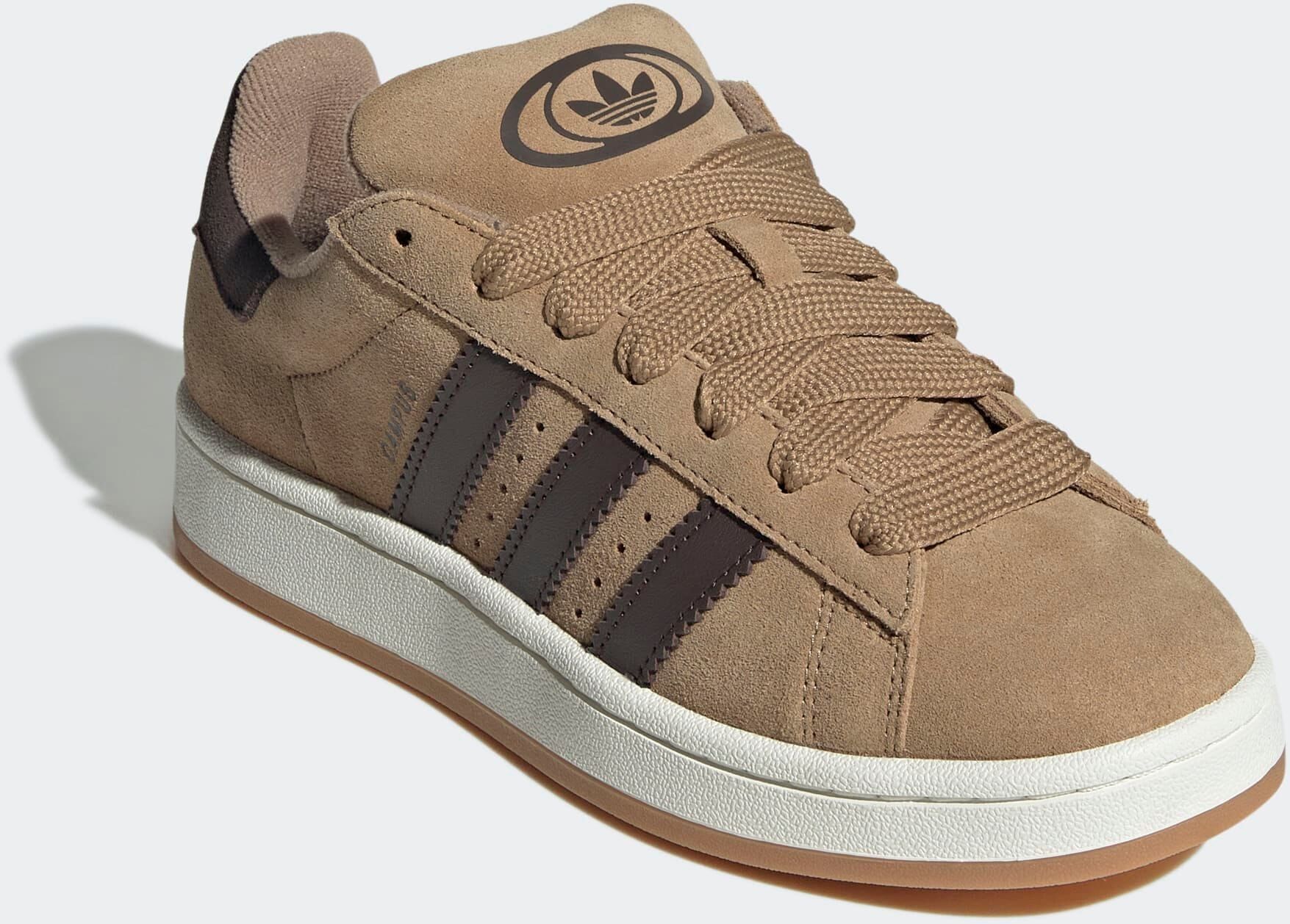 Sneaker ADIDAS ORIGINALS "CAMPUS 00S", Damen, Gr. 39, braun (cardboard, sanftes weiß, schwarz braun), Leder, Schuhe Sneaker cardboard, sanftes weiß, schwarz braun 39