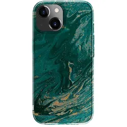 Evelatus iPhone 15 PC Customized Print Design Marble (Apple iPhone 15), Smartphone Hülle, Türkis